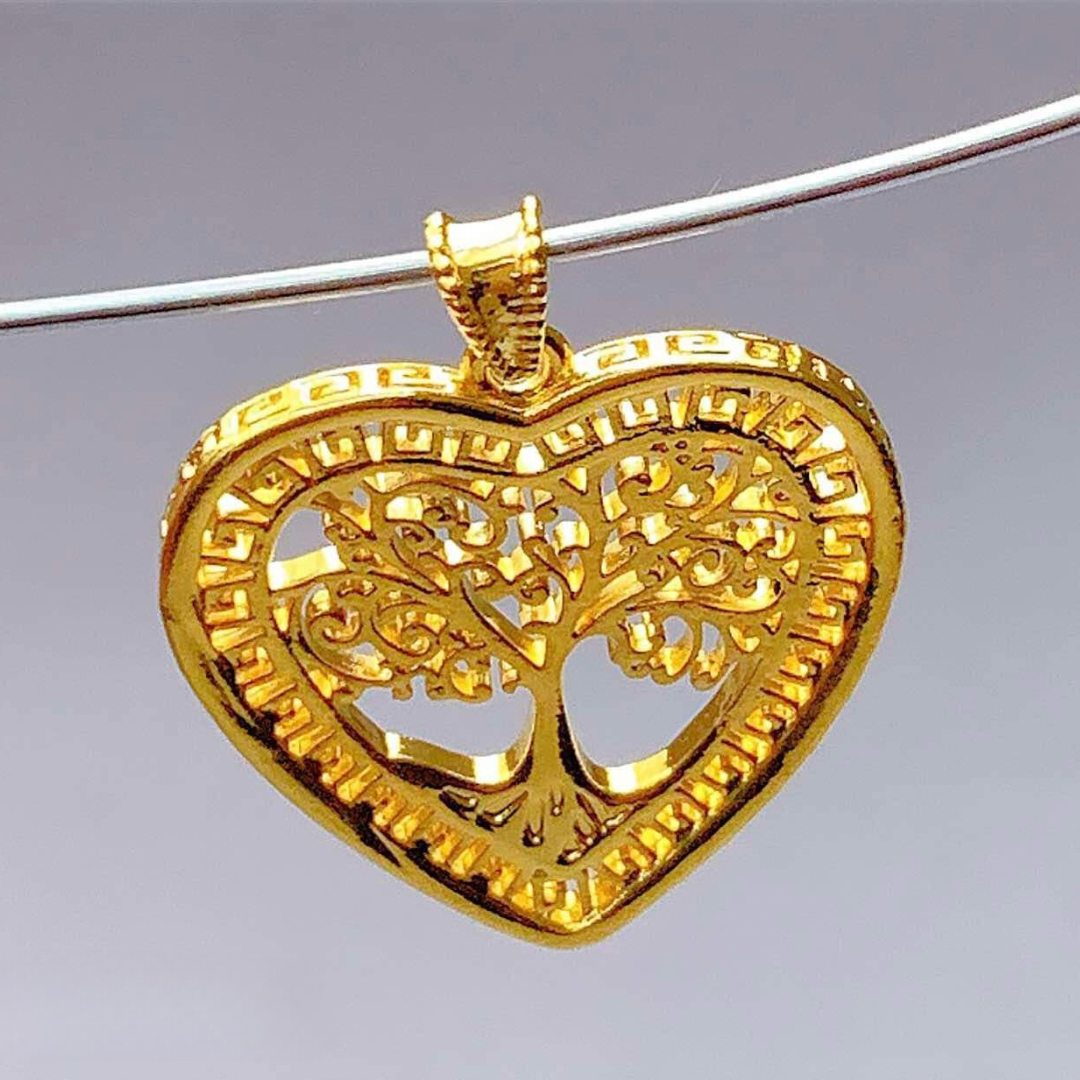 Punong Ginto Heart Pendant Ampaw 18k Saudi Gold