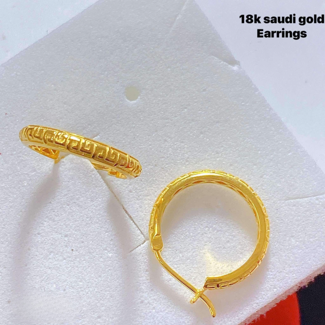 #1 Fendi Style Earrings 18k Saudi Gold