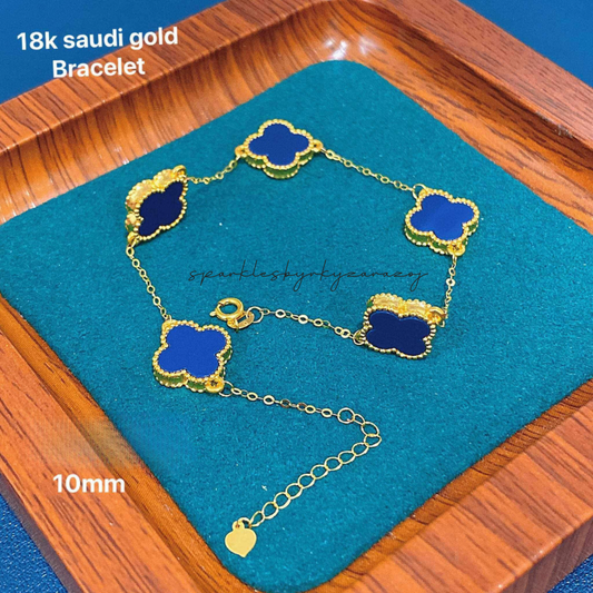 Blue Station Bracelet VCA Ampaw 18k Saudi Gold