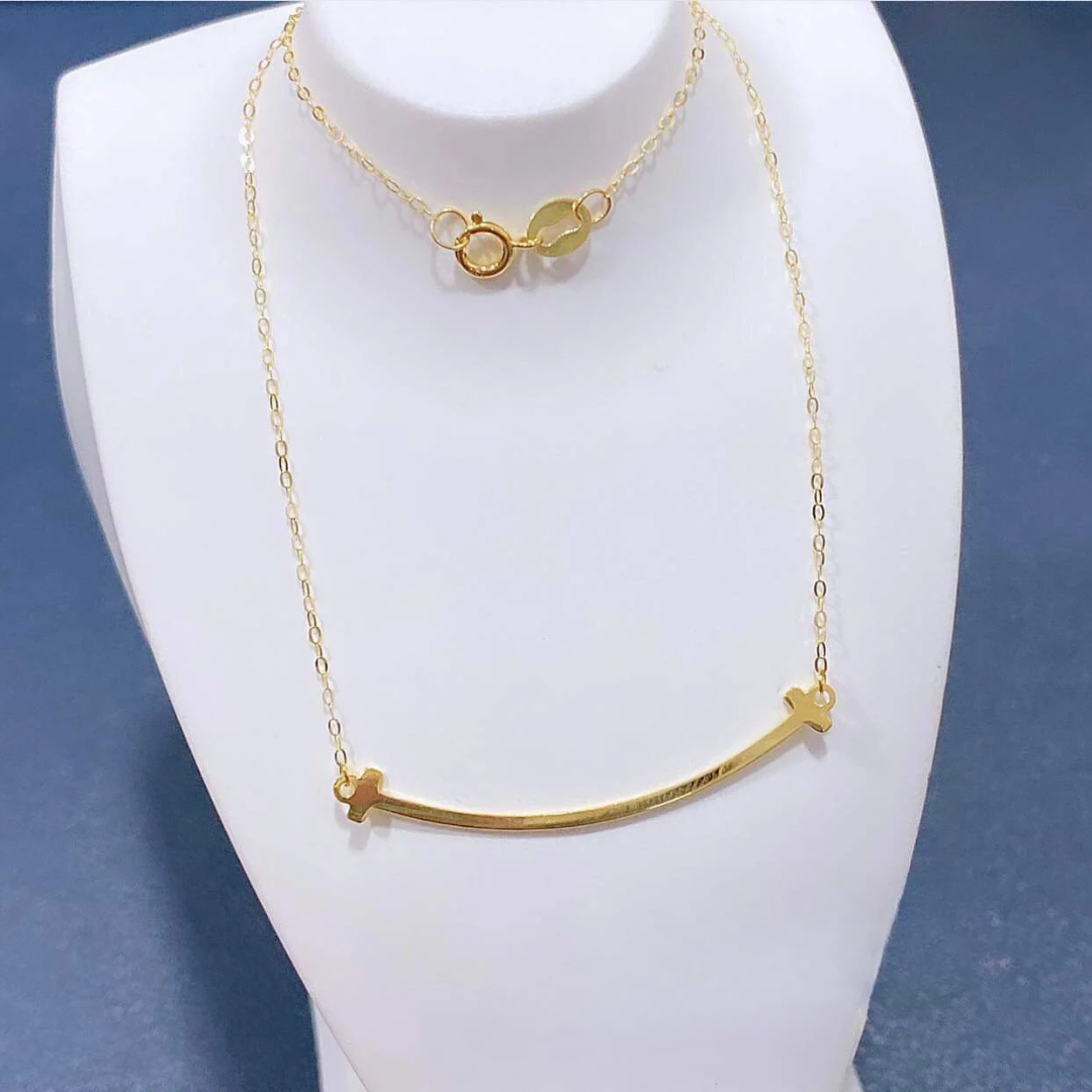 Smiley Necklace Solid 18k Saudi Gold