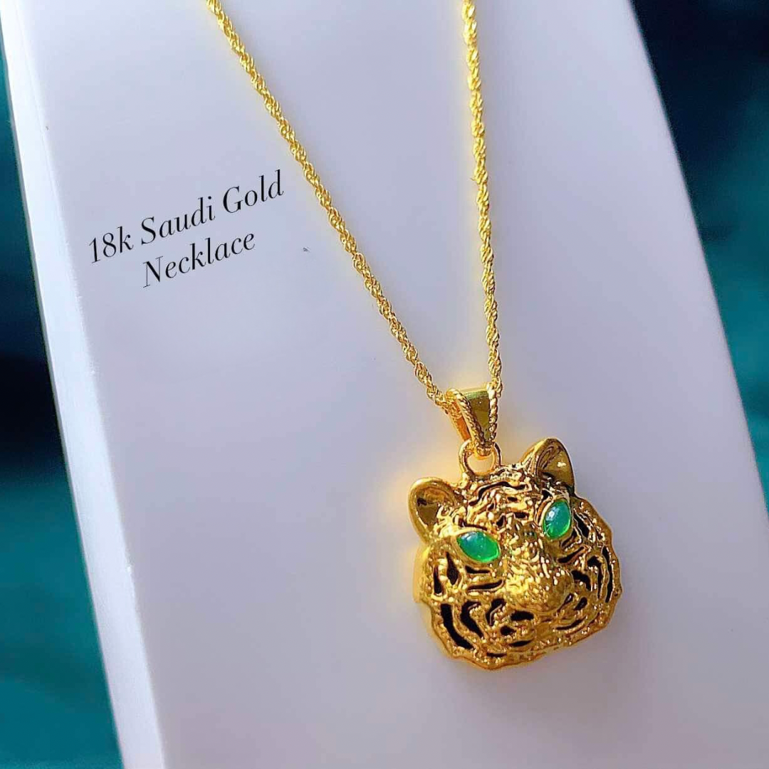 Tiger Head Pendant Only Ampaw 18k Saudi Gold