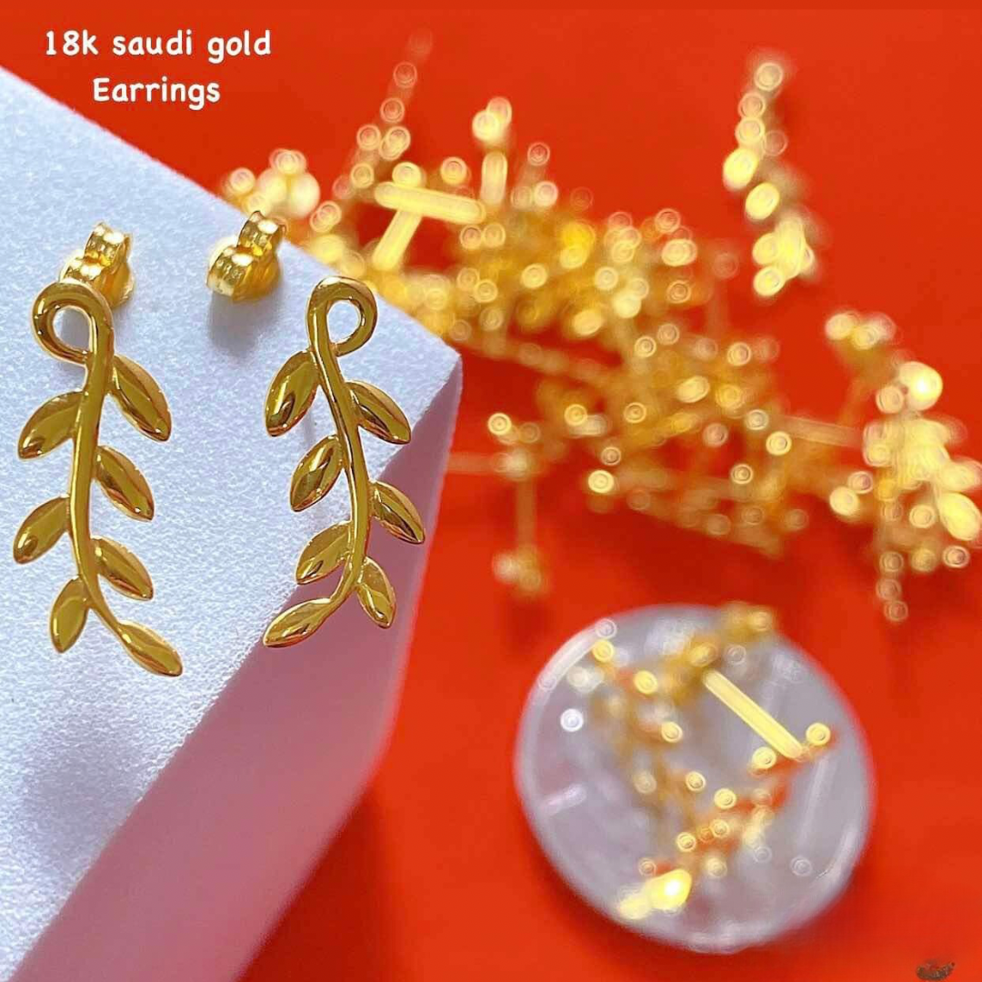 Palay Earrings 18k Saudi Gold