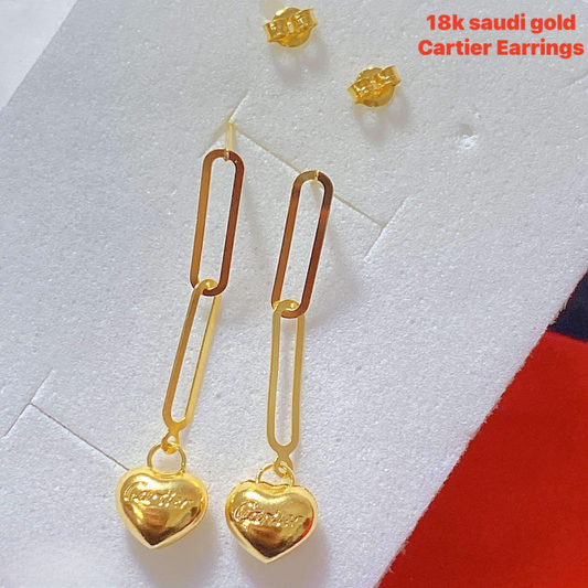 Cartier Earrings 18k Saudi Gold