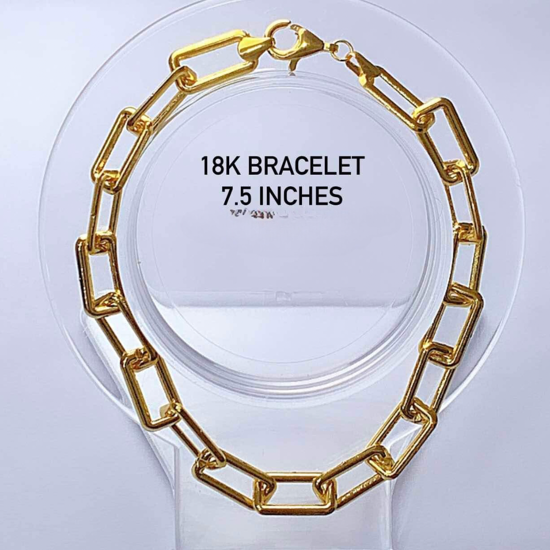 7.5" Hardware Bracelet 18k Saudi Gold