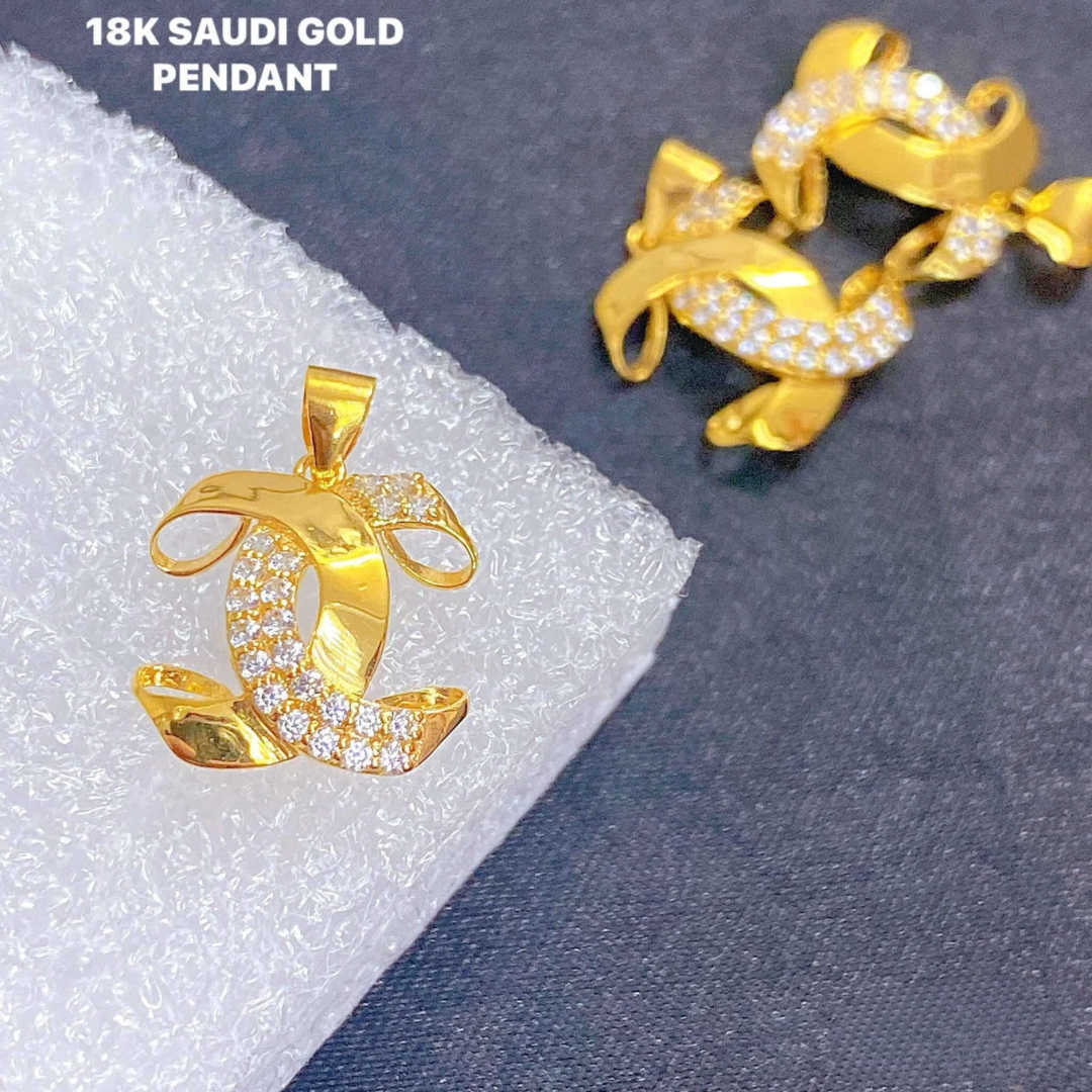 Twisted Pendant Only 18k Saudi Gold