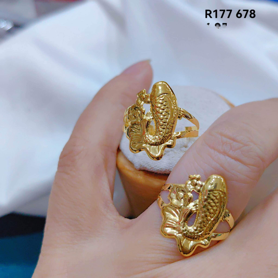 Gold Fish Ring Solid 18k Saudi Gold