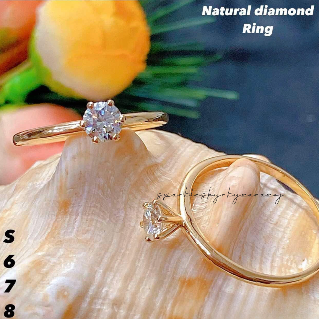 6 (Pin) Gold Natural Diamond Ring 18k Saudi Gold