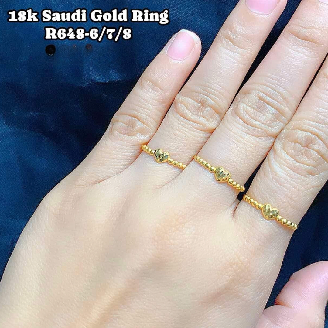 Ball Heart Ring 18k Saudi Gold