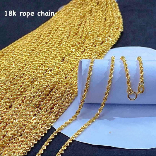 18” Rope Chain Solid 18k Saudi Gold