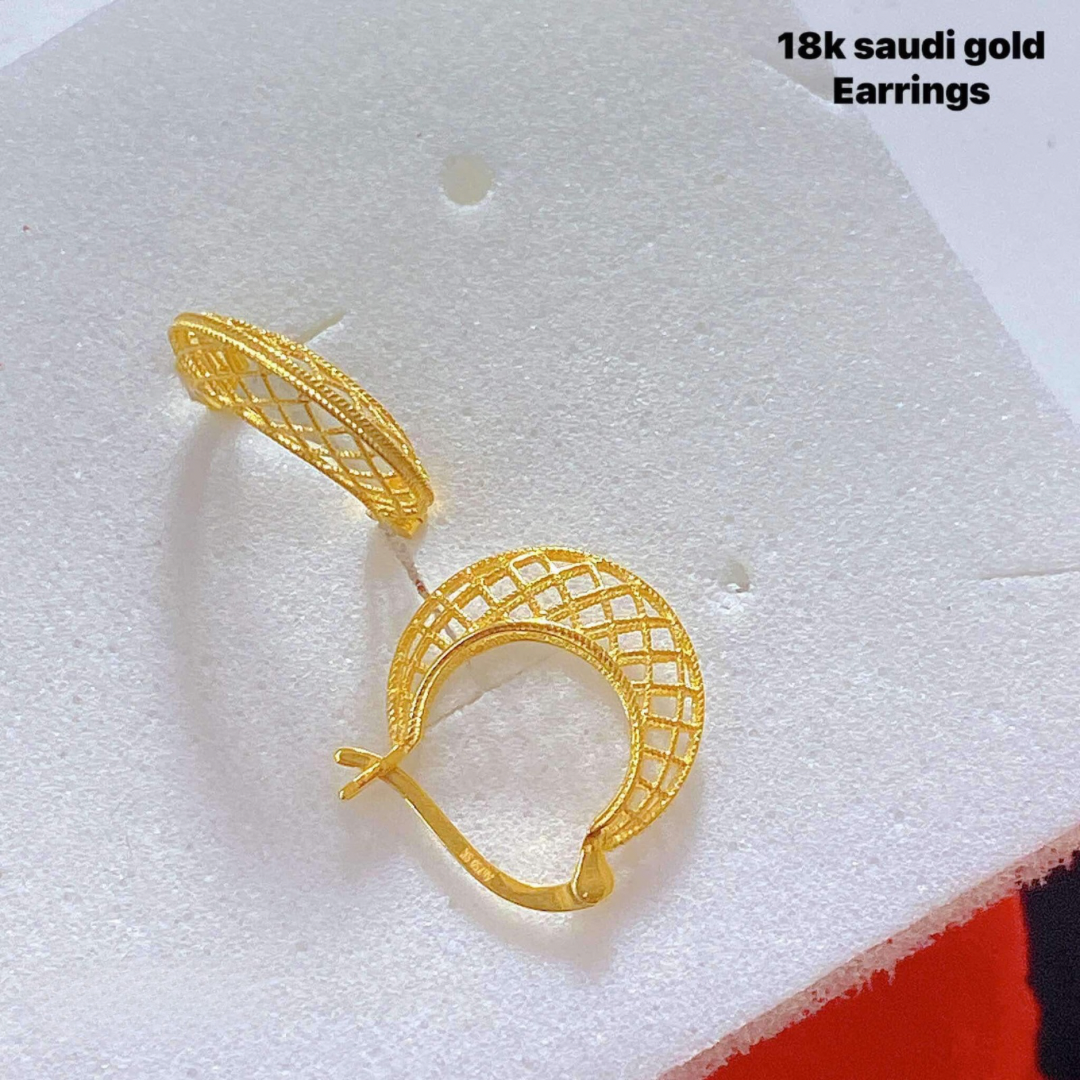 #13 Earrings 18k Saudi Gold