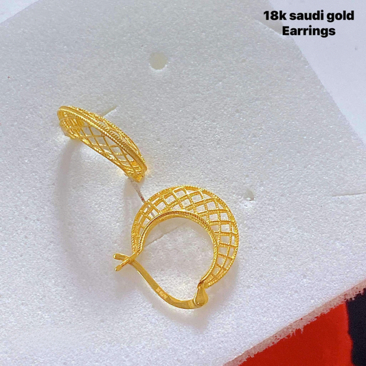 #13 Earrings 18k Saudi Gold