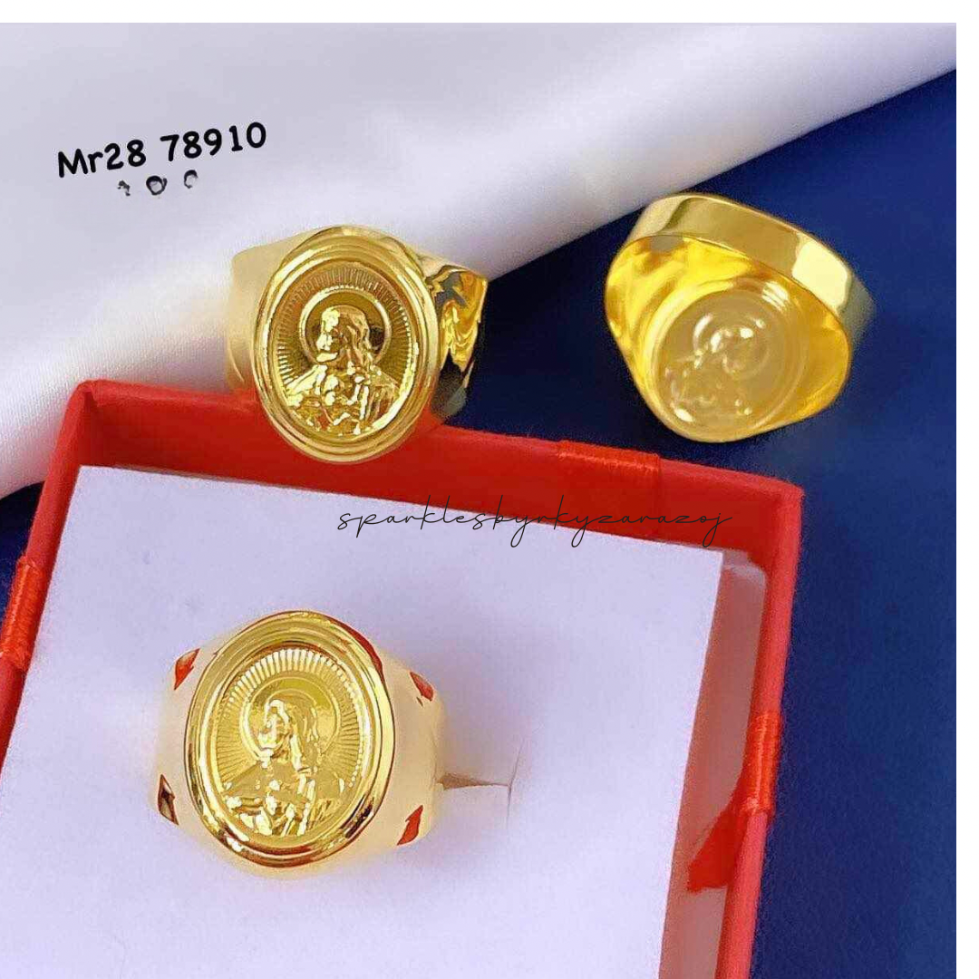 Jesus Ring Solid 18k Saudi Gold