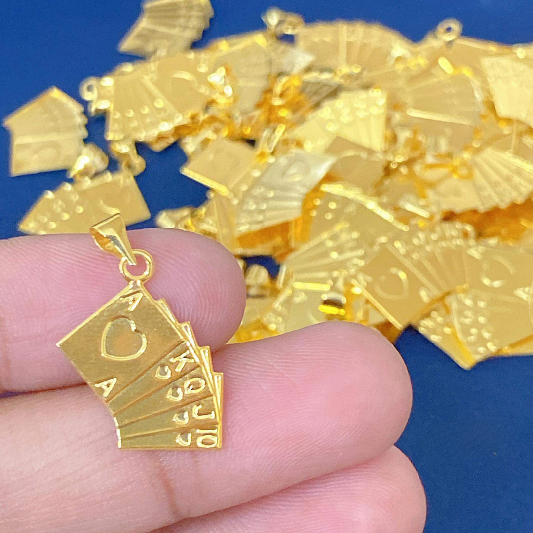 Playing Cards Pendant Solid 18k Saudi Gold