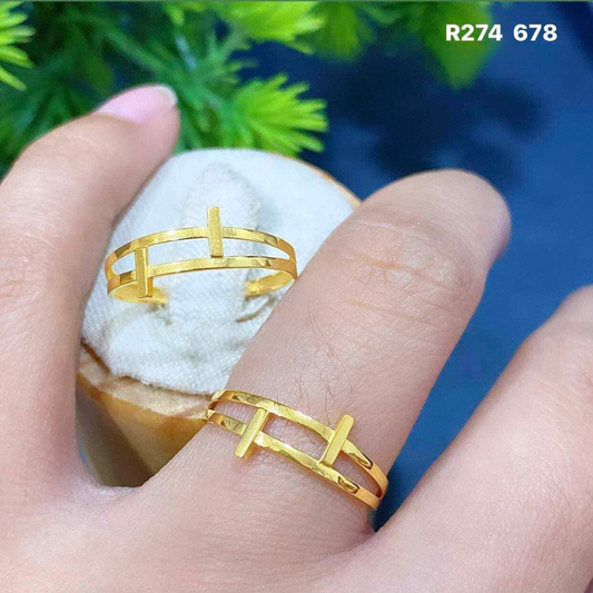 Fence Ring Solid 18k Saudi Gold