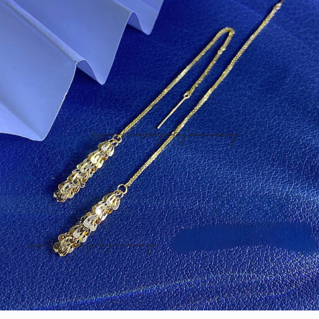 Tictac Palay Earrings 18k Saudi Gold