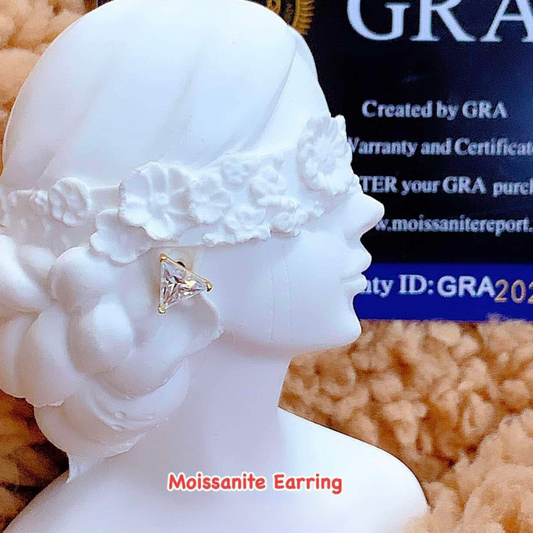 #10 Moissanite Earring 18k Saudi Gold