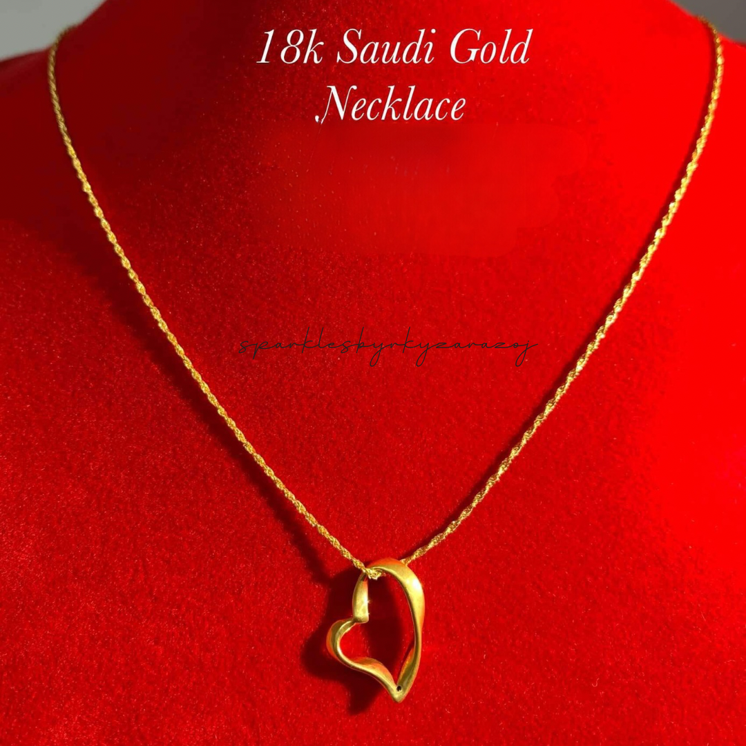 Twisted Heart Pendant Only Ampaw 18k Saudi Gold