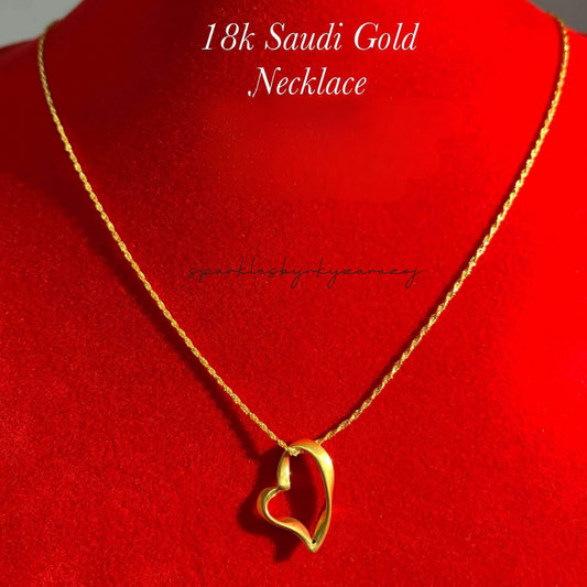 Twisted Heart Pendant Only Ampaw 18k Saudi Gold