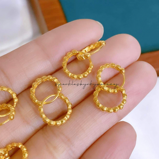 #14 Golden Earrings Solid 18k Saudi Gold