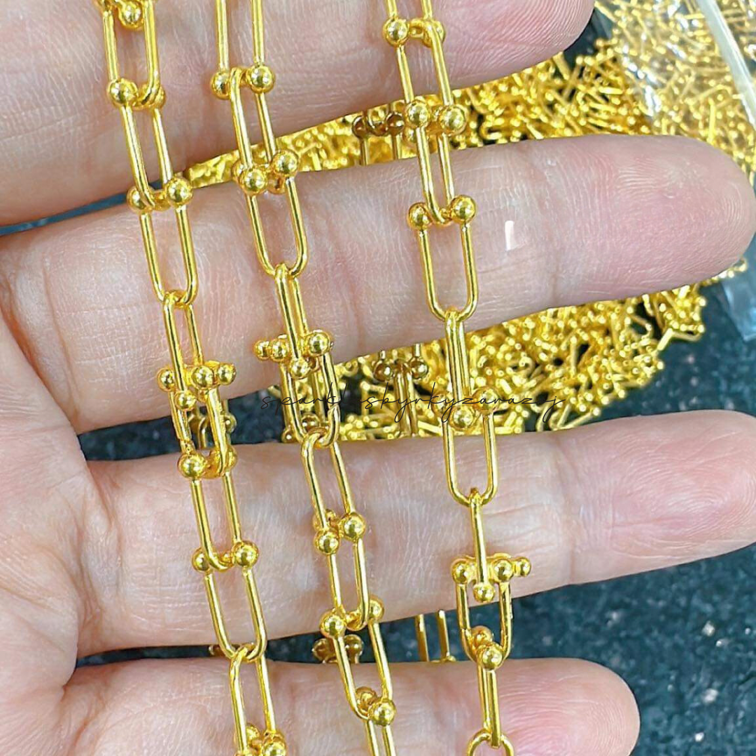 Hardware Chain Bracelet Solid 18k Saudi Gold