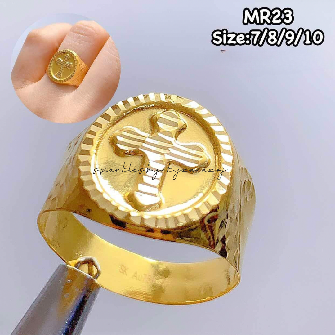 Cross Men Rings 18k Saudi Gold