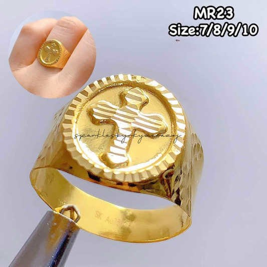 Cross Men Rings 18k Saudi Gold