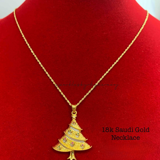 Christmas Tree Pendant Only Ampaw 18k Saudi Gold