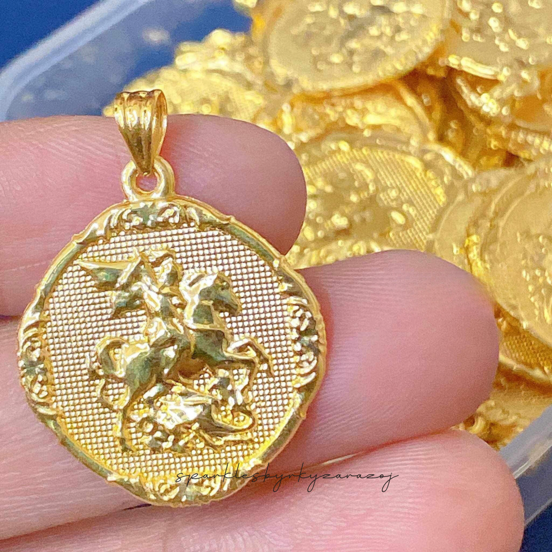 Circle Horse Pendant Solid 18k Saudi Gold