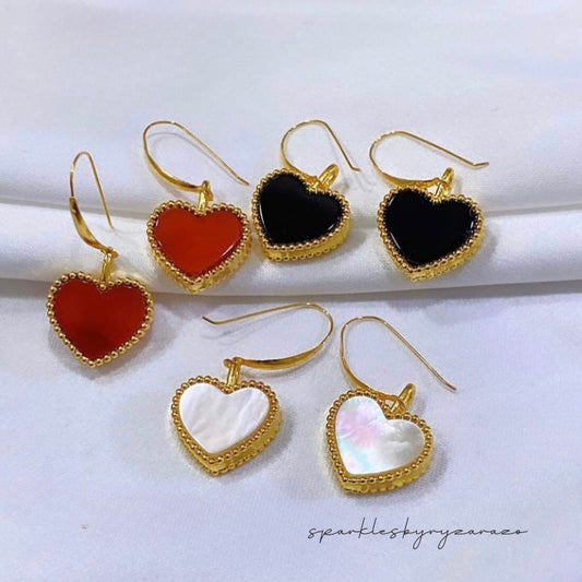 Ampaw heart clover Earrings 18k Gold