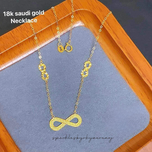 Infinity Necklace Solid 18k Saudi Gold