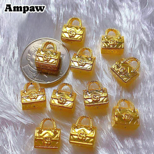 Mini Gold CC Bag Pendant Ampaw 18k Saudi Gold