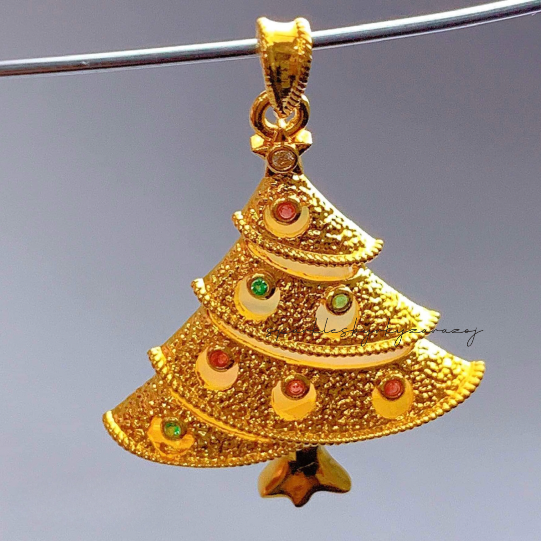 Christmas Tree Pendant Ampaw 18k Saudi Gold