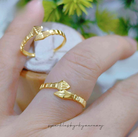 Snake style 18k saudi gold ring