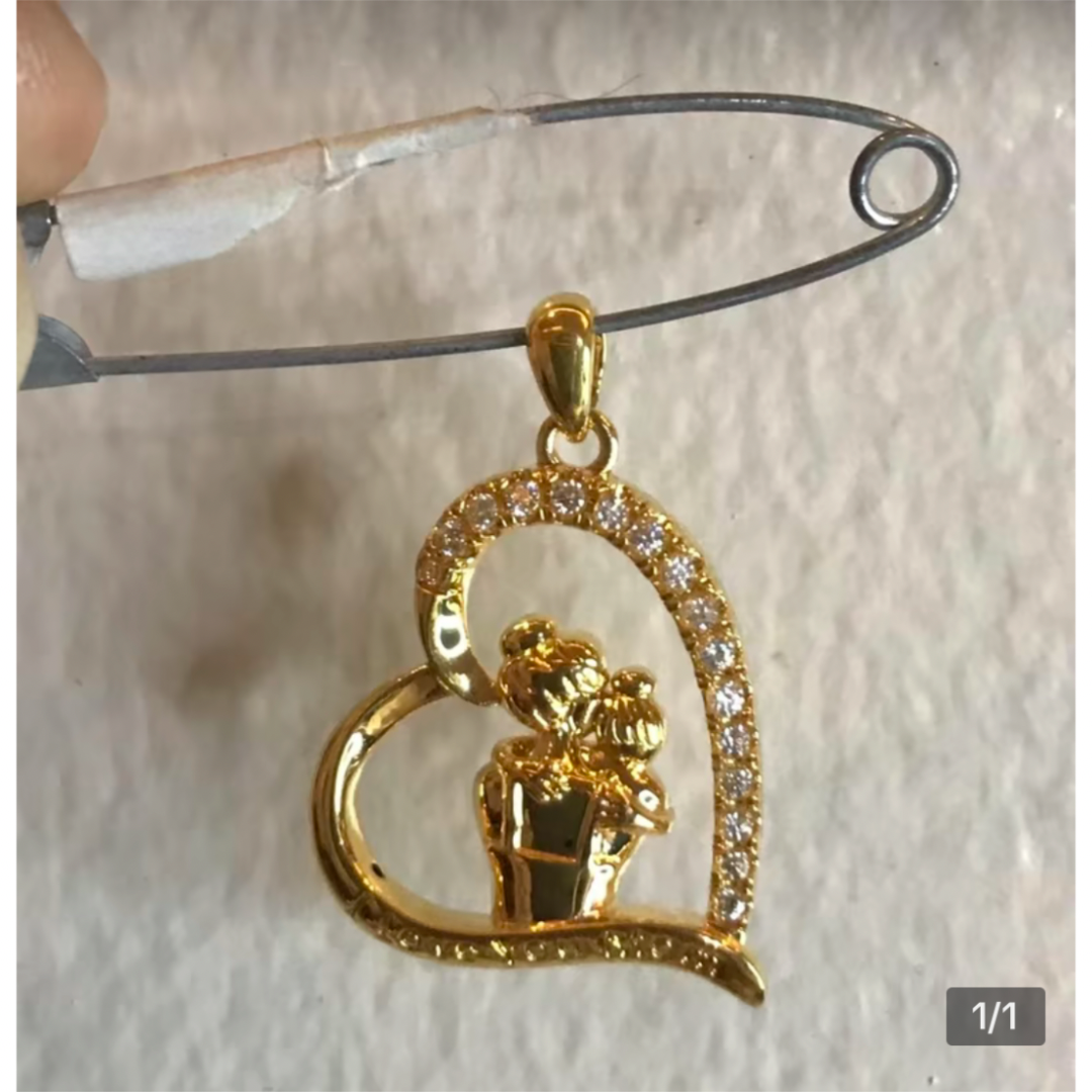 Mother Heart Pendant 18k Saudi Gold