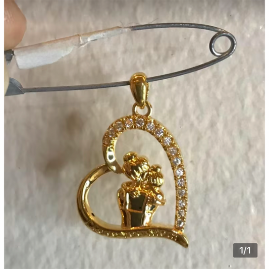 Mother Heart Pendant 18k Saudi Gold