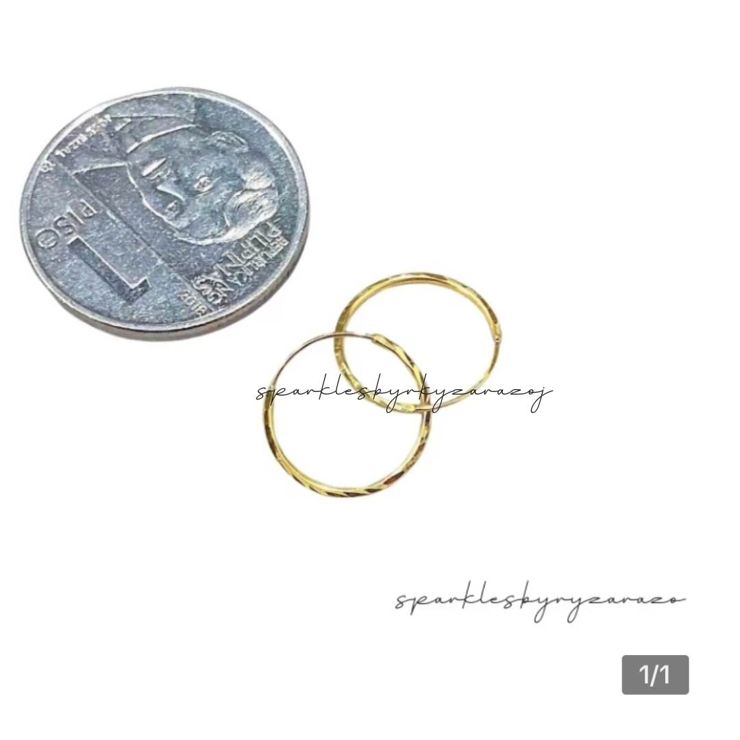 10 mm Diacut Loop Earrings 18k Saudi Gold