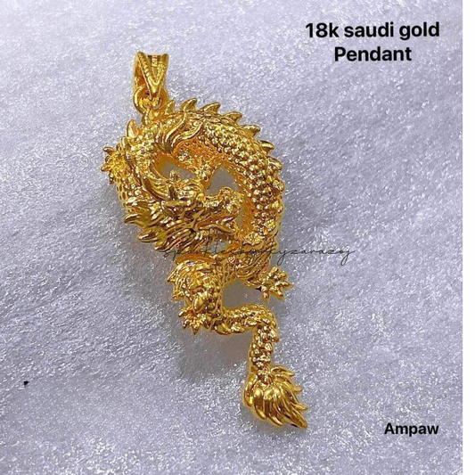 Chinese Dragon Pendant Ampaw 18k Saudi Gold