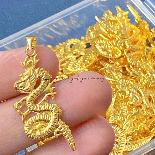 #17 Golden Dragon Pendant Solid 18k Saudi Gold