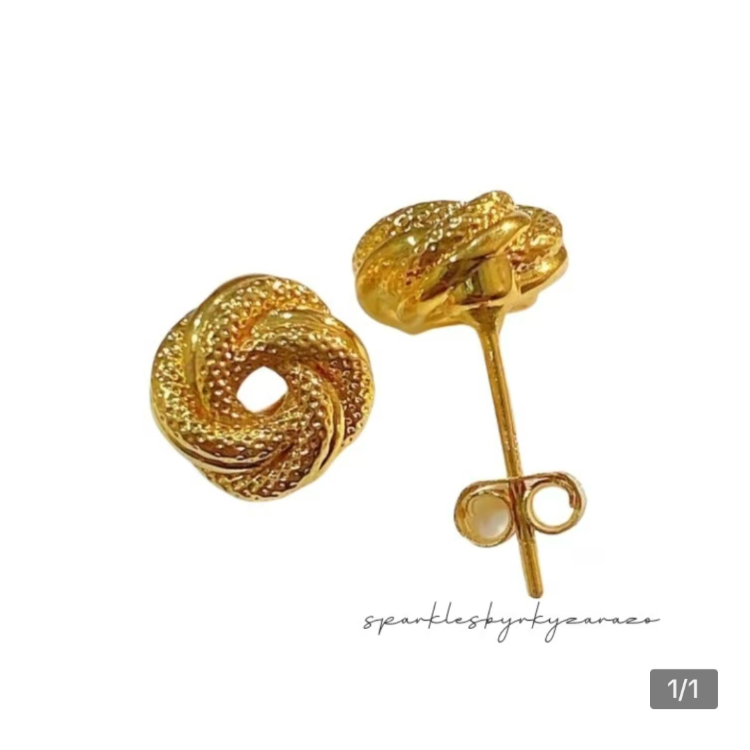 Ensaimada Earrings 18k Saudi Gold