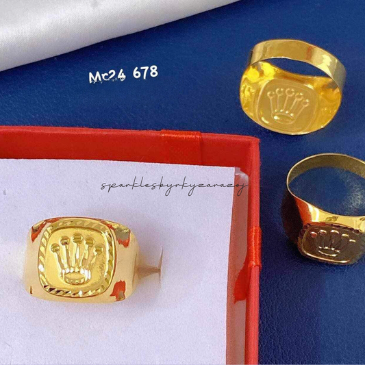 Crown Ring Solid 18k Saudi Gold