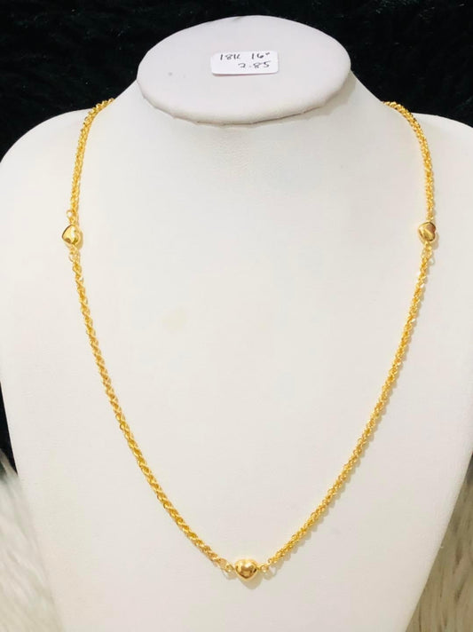 Per Gram 2.85 Necklace 16" 18k Saudi Gold Pawnable (Promo)