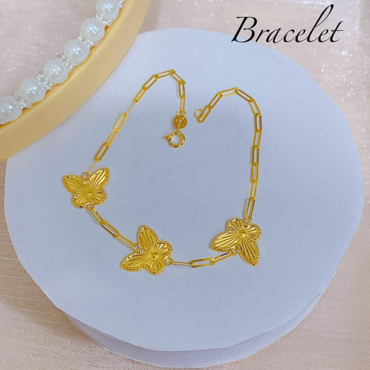 Papeclip Butterfly Bracelet 18k Saudi Gold
