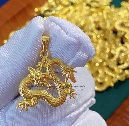 Dragon Solid Pendant Only 18k Saudi Gold