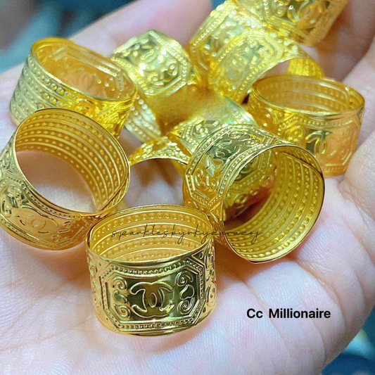 CC Millionaire Ring Solid 18k Saudi Gold