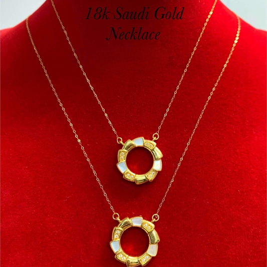 Circle Style Necklace 18k Saudi Gold