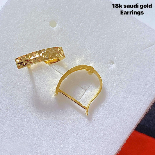 #12 Earrings 18k Saudi Gold