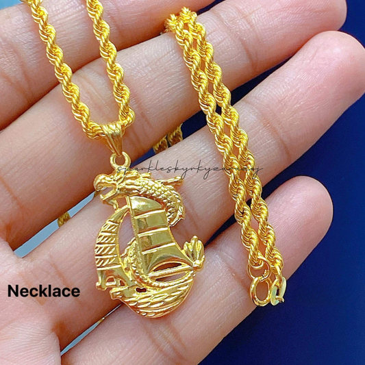 Sailor Dragon Necklace 18k Saudi Gold