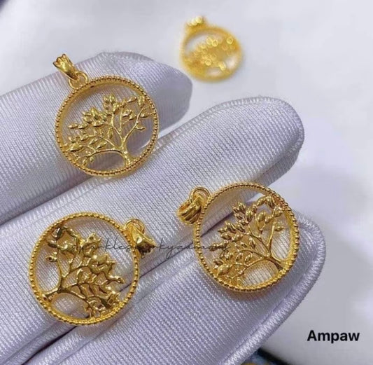 Rounded Punong Ginto Pendant Ampaw 18k Saudi Gold