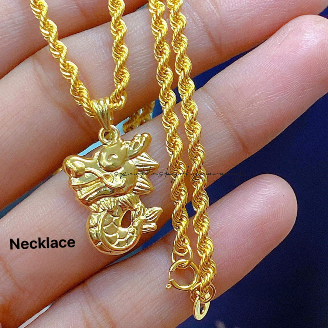 #4 Dragon Necklace 18k Saudi Gold