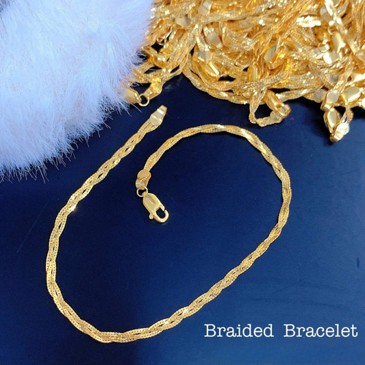 Braided Bracelet Solid 18k Saudi Gold